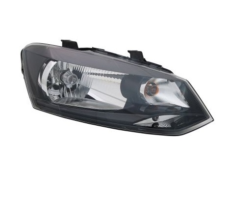 VW Polo 6R 2009 - 2014 Headlight Black Inner Right