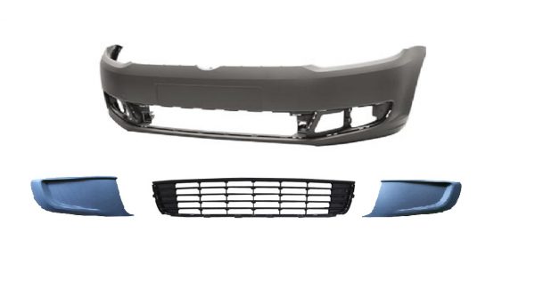 VW CADDDY 2010 - 2015 FRONT BUMPER PRIMED WITH BOTTOM GRILLS